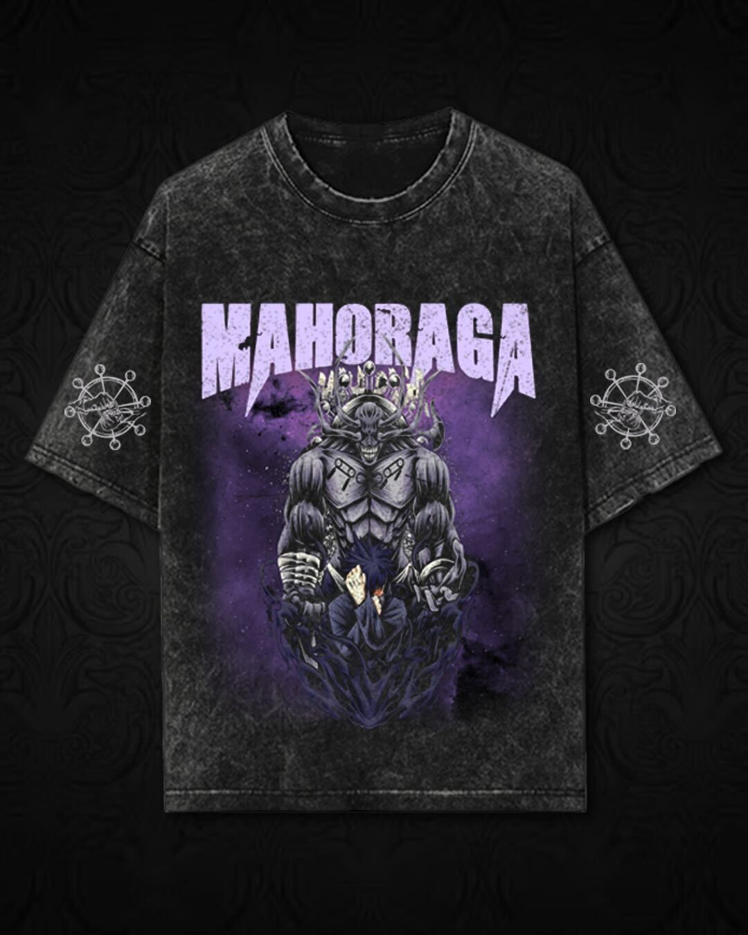 MAHORAGA - Acid Wash Oversized Premium Cotton Tee