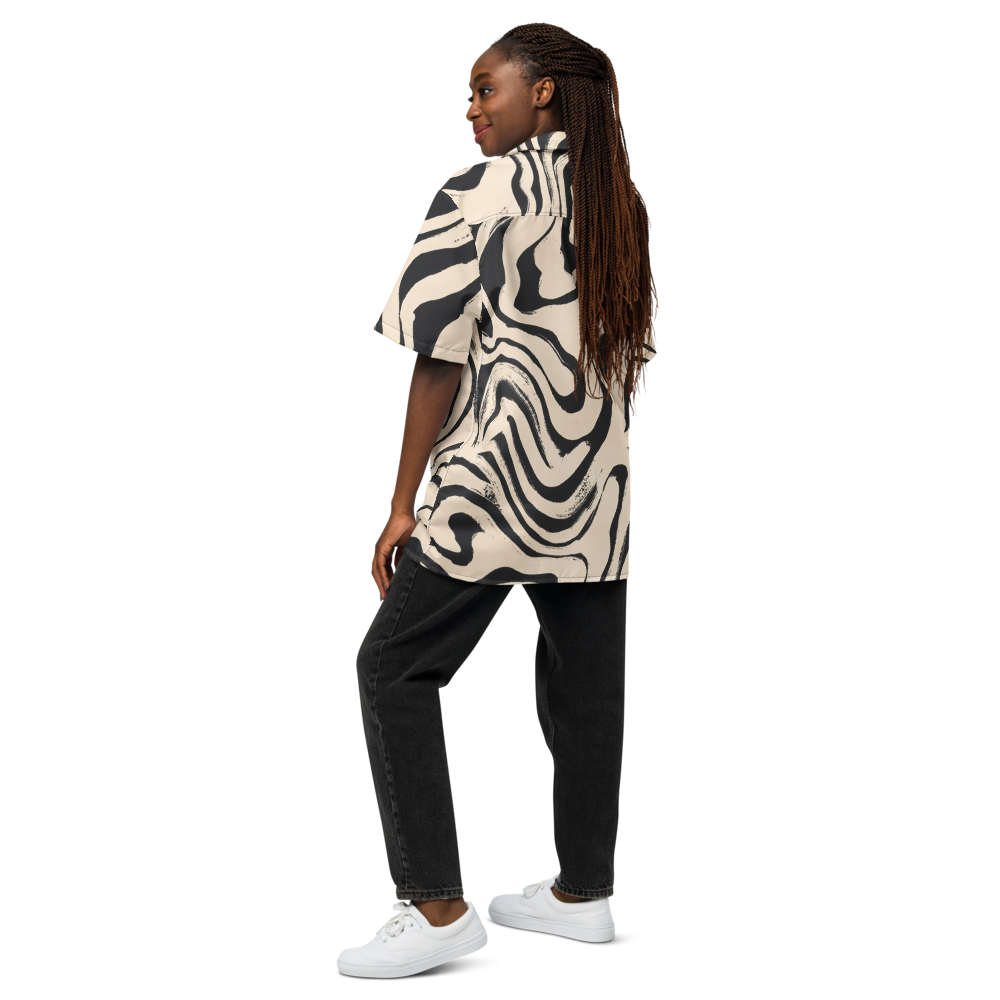 Unisex Zebra Pattern Relaxed Shirt
