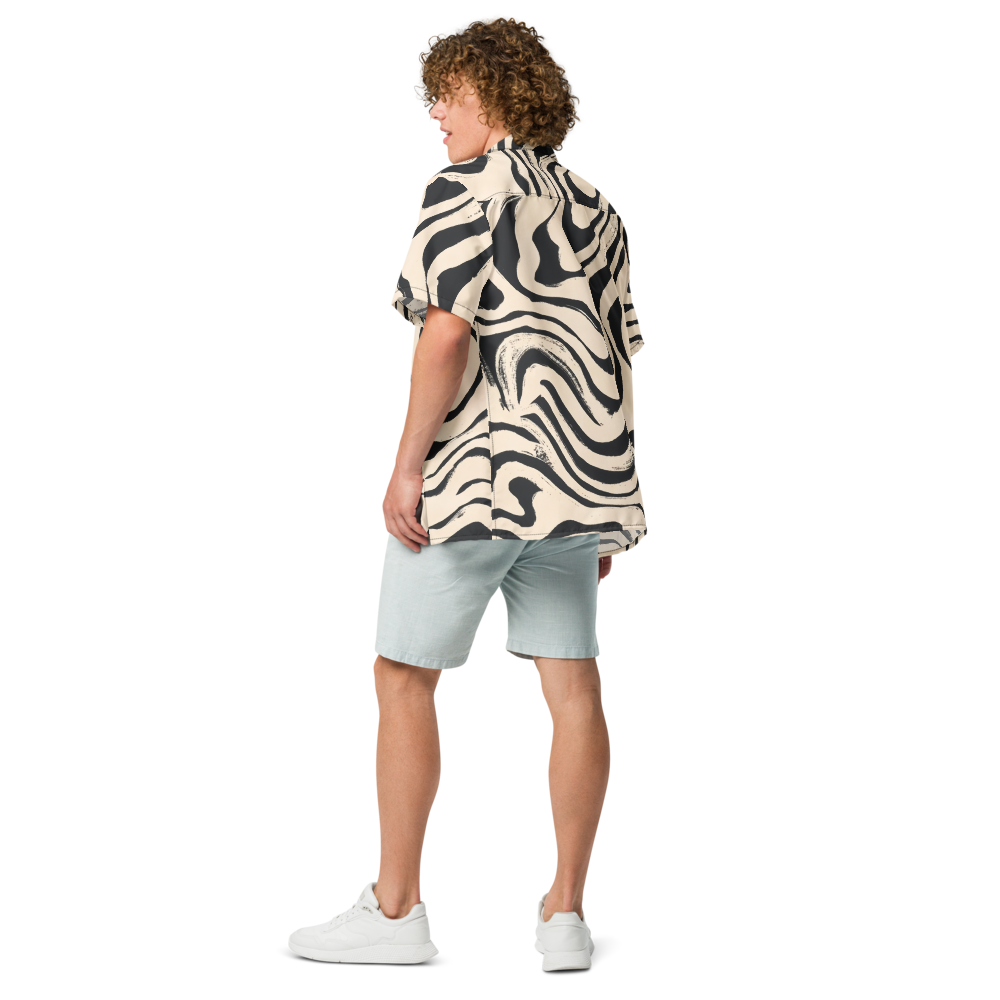 Unisex Zebra Pattern Relaxed Shirt