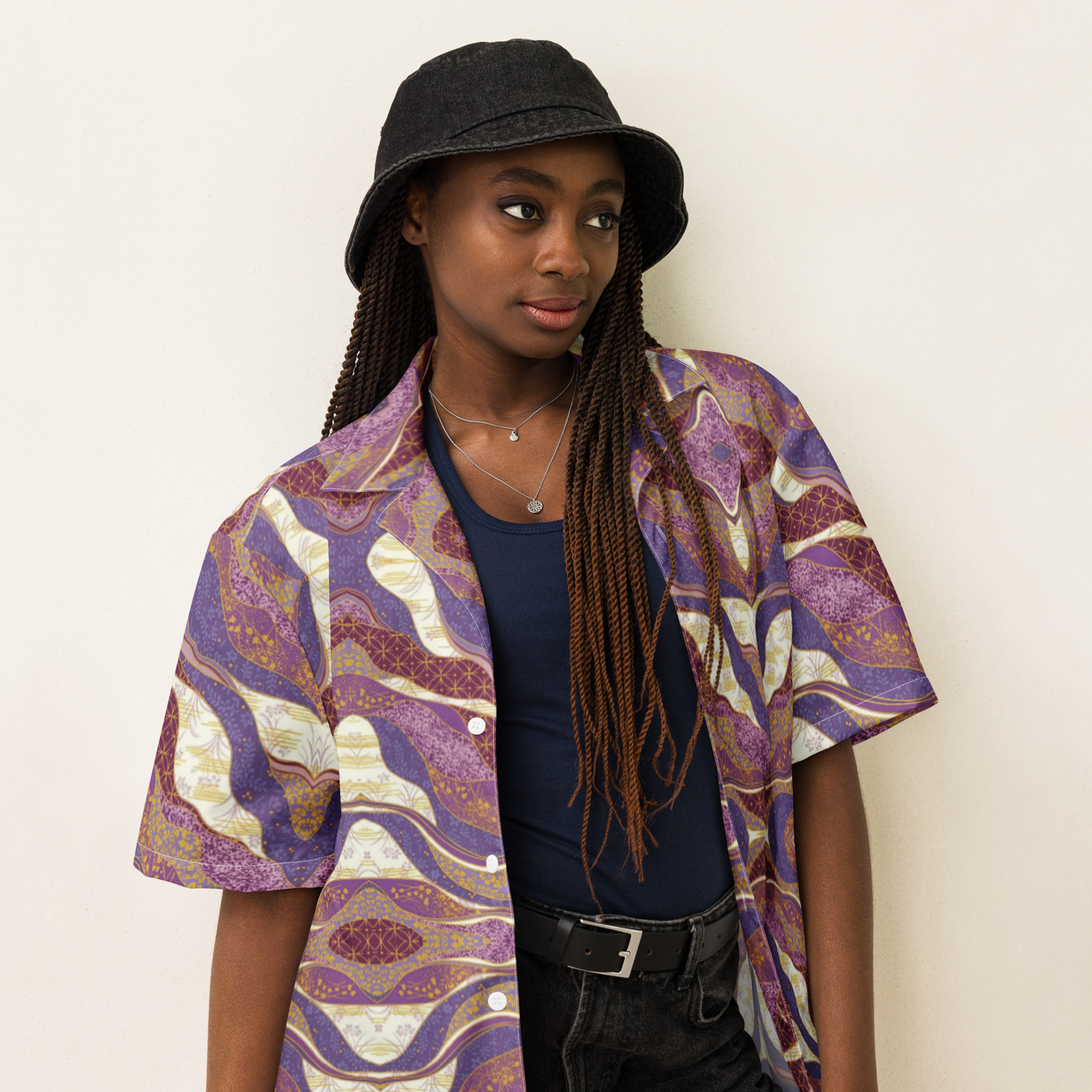 Unisex Purple Hues Pattern Relaxed Shirt