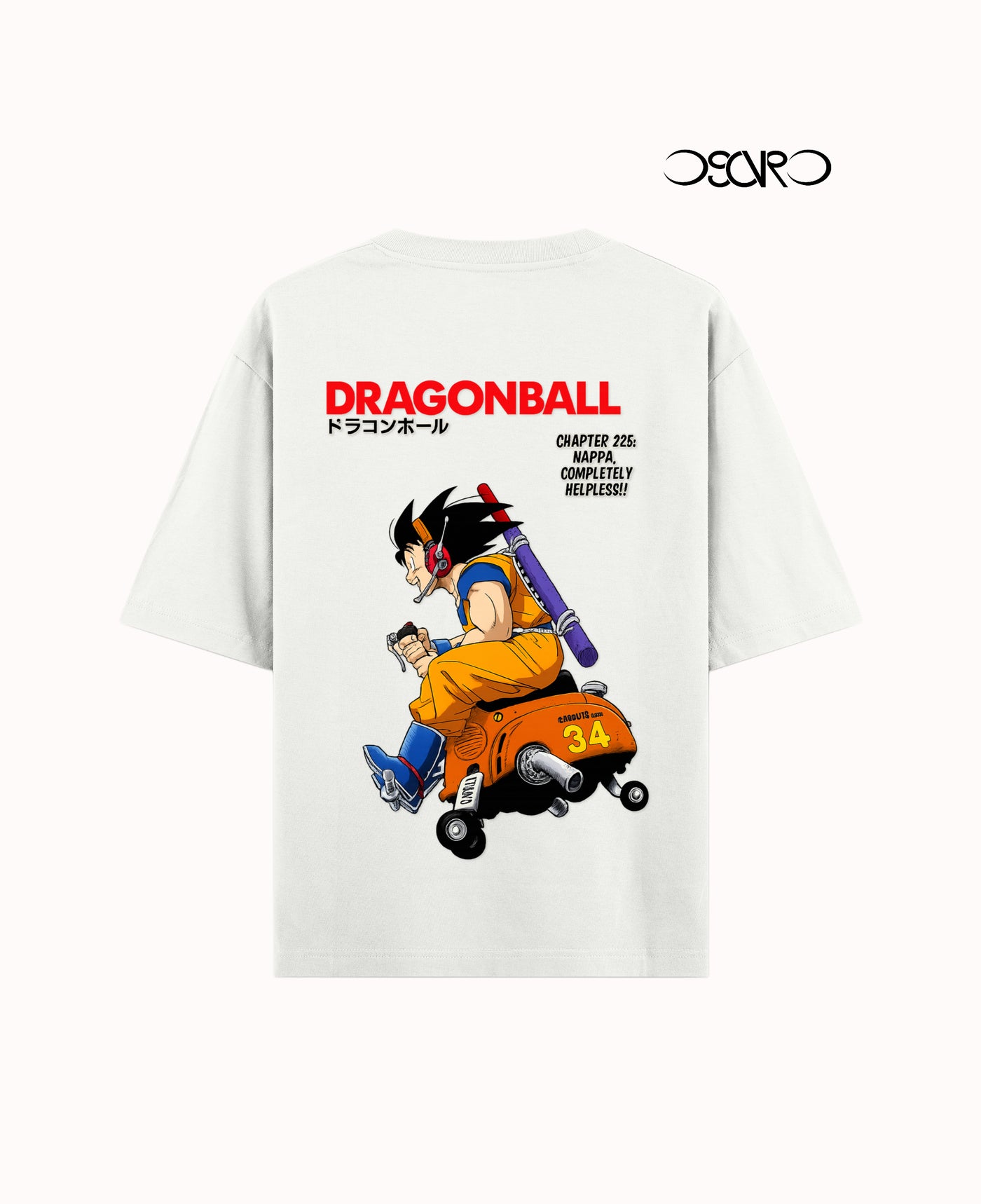 DSCVRD's Goku Nappa Arc Oversized Off-white Tee