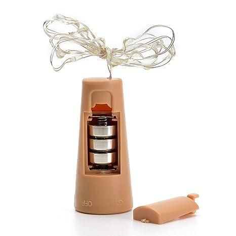 20 Led Wine Bottle Cork Copper Wire String Lights 2M Battery Operated (Warm White Pack Of 12) - disCOVERed