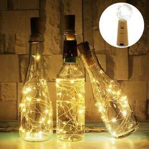 20 Led Wine Bottle Cork Copper Wire String Lights 2M Battery Operated (Warm White Pack Of 12) - disCOVERed