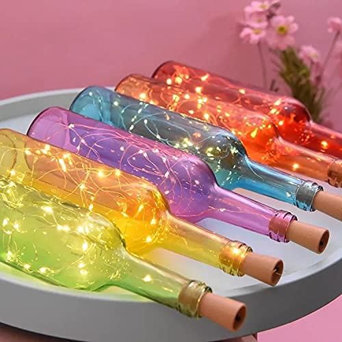 20 Led Wine Bottle Cork Copper Wire String Lights 2M Battery Operated (Warm White Pack Of 12) - disCOVERed