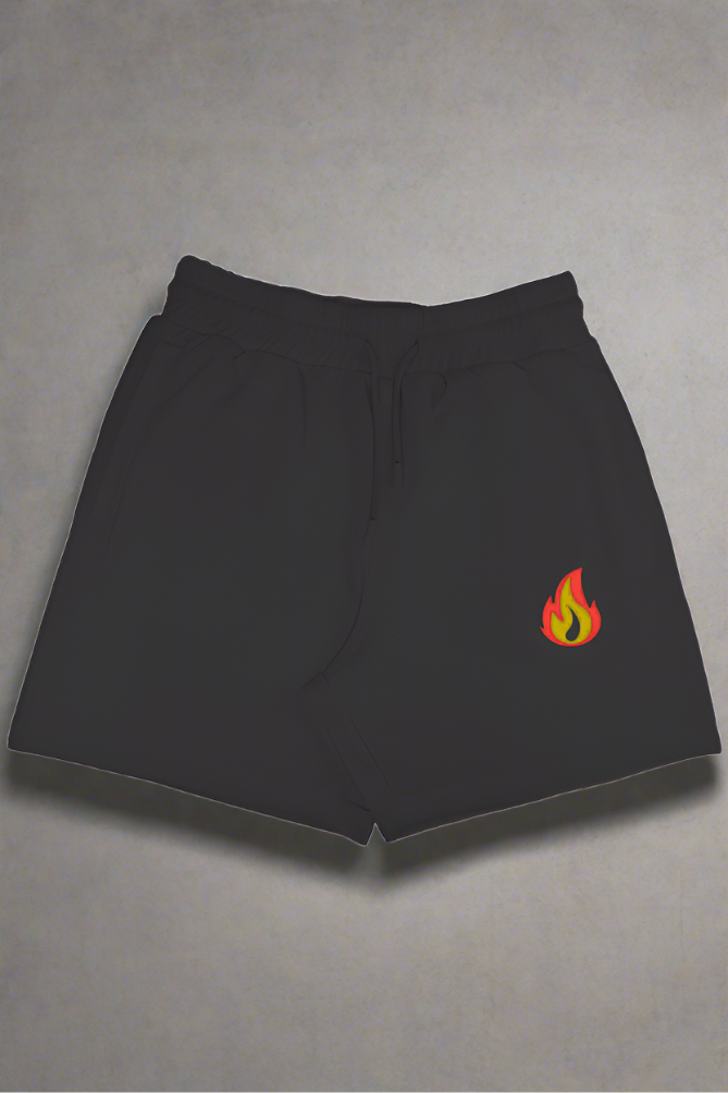 Flame Embroidered Co-ord Set (Black)