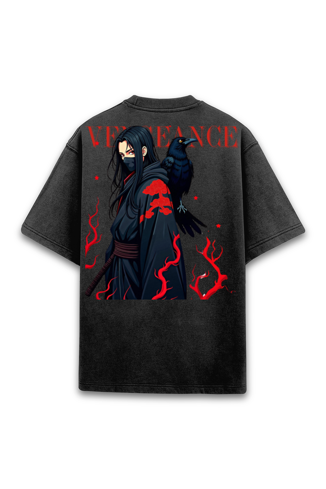 Ninja- Black Acid Wash Oversized T-shirt.