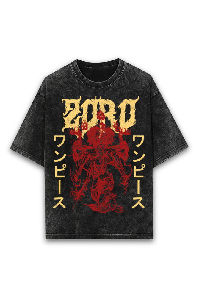 ZORO - Acid Wash Oversized Premium Cotton Tee