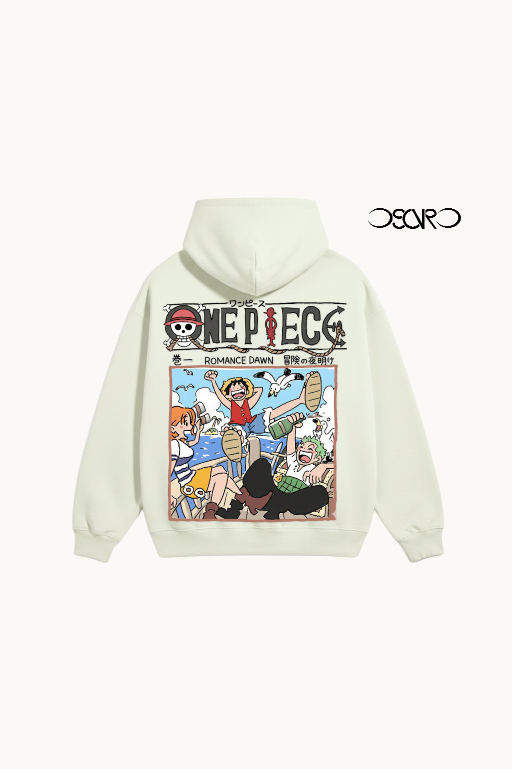 One Piece Romance Dawn Oversized Unisex Hoodie - 400 GSM