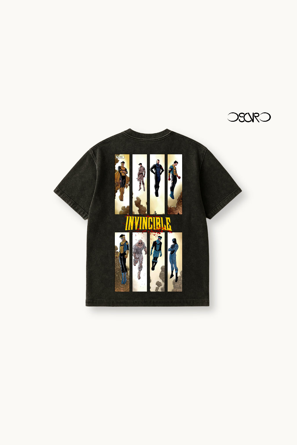 Invincible Mark Acid Washed Oversized Tee