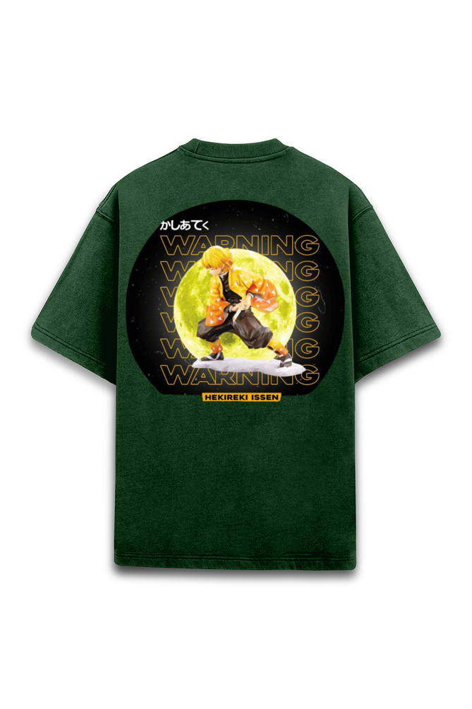 Zenitsu Agatsuma - Green Acid Wash Oversized T-Shirt