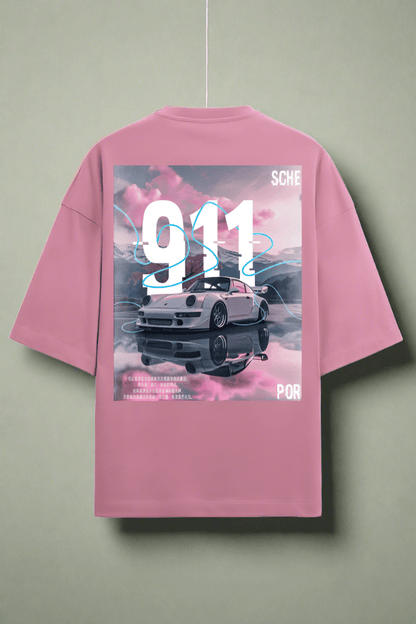 911 Pink - Most Premium Terry Cotton Oversized T - Shirt - disCOVERed