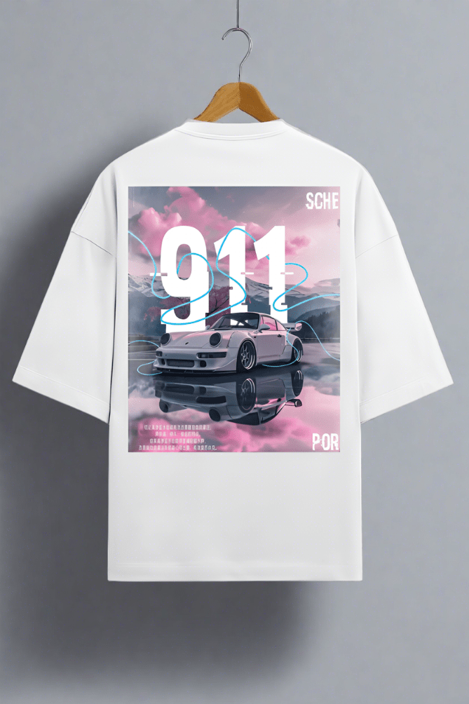 911 Pink - Most Premium Terry Cotton Oversized T - Shirt - disCOVERed