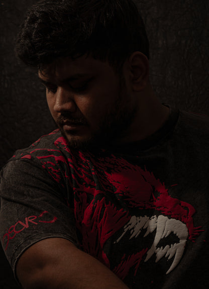Scarface Wolf Acid Wash T-shirt