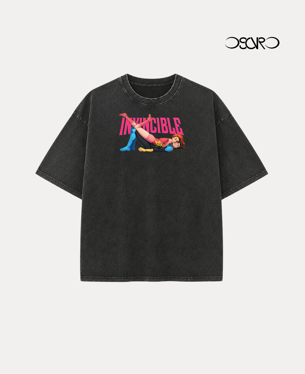 Invincible 117 Vintage Fade Wash Oversized T-shirt