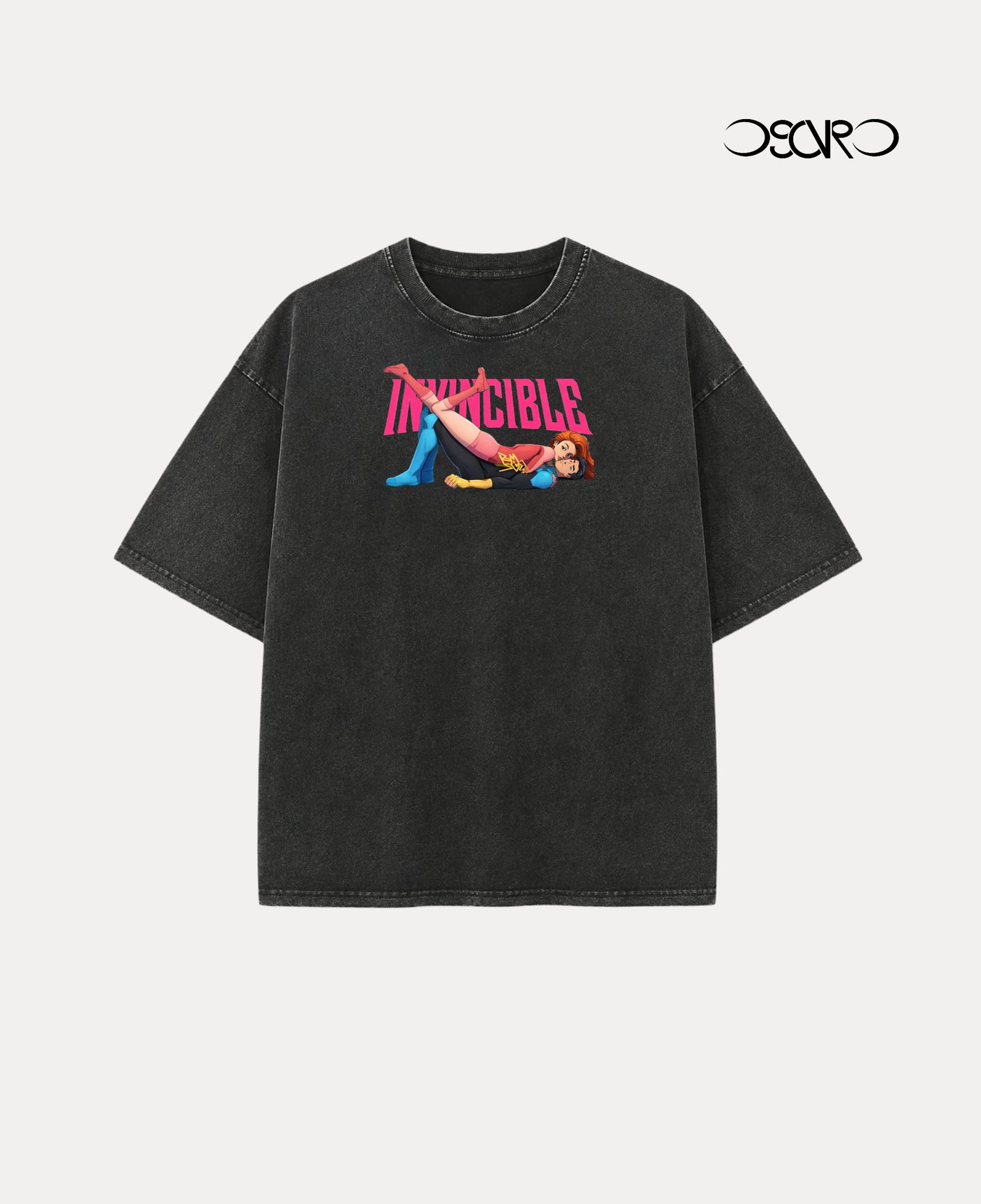 Invincible 117 Vintage Fade Wash Oversized T-shirt
