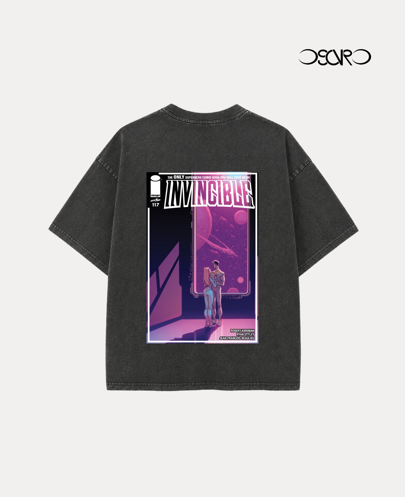 Invincible 117 Vintage Fade Wash Oversized T-shirt