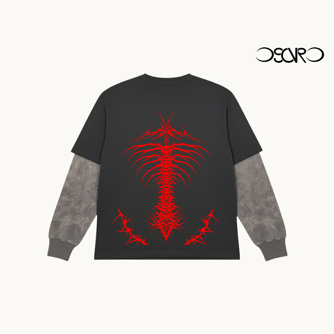 Berserker Sleeve Attached Acid Washed Tee