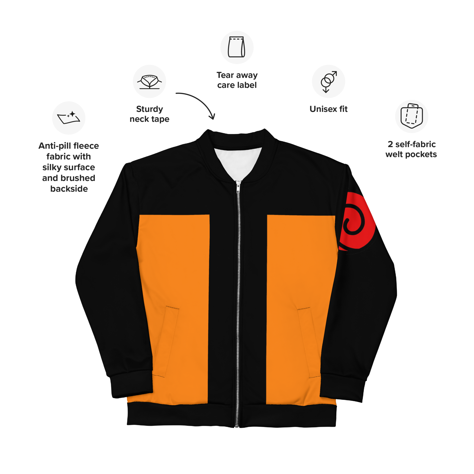 UZUMAKI NARUTO- Unisex Bomber Jacket