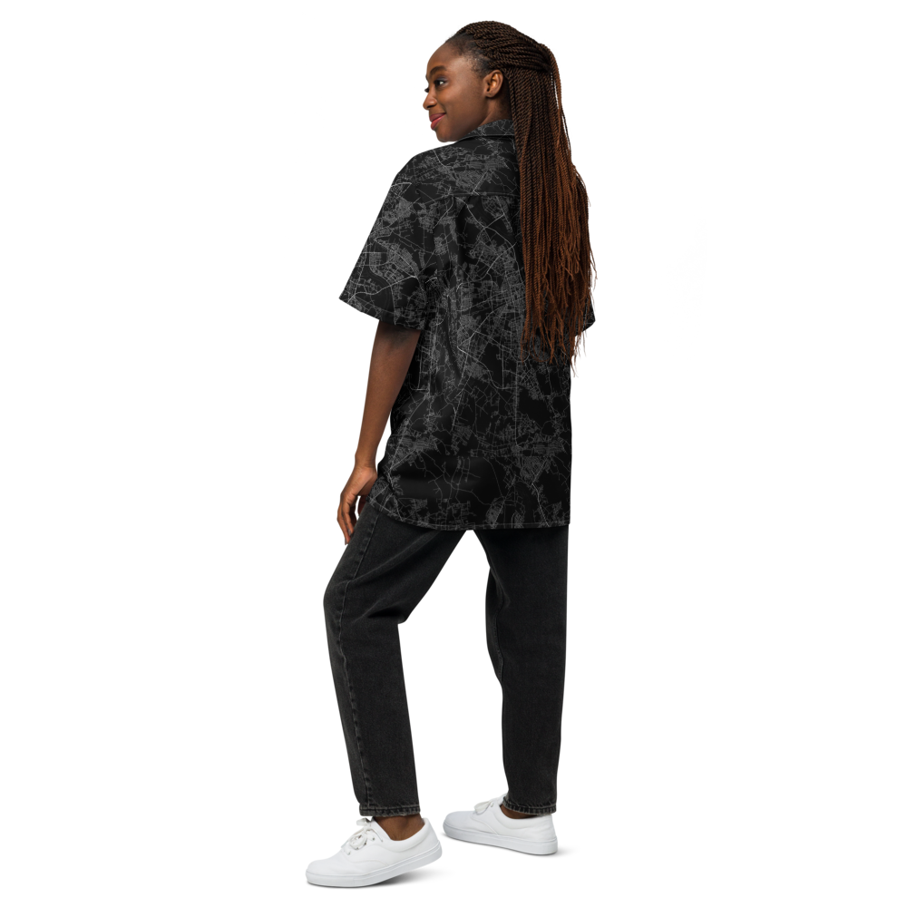 Unisex Map Pattern Relaxed Shirt