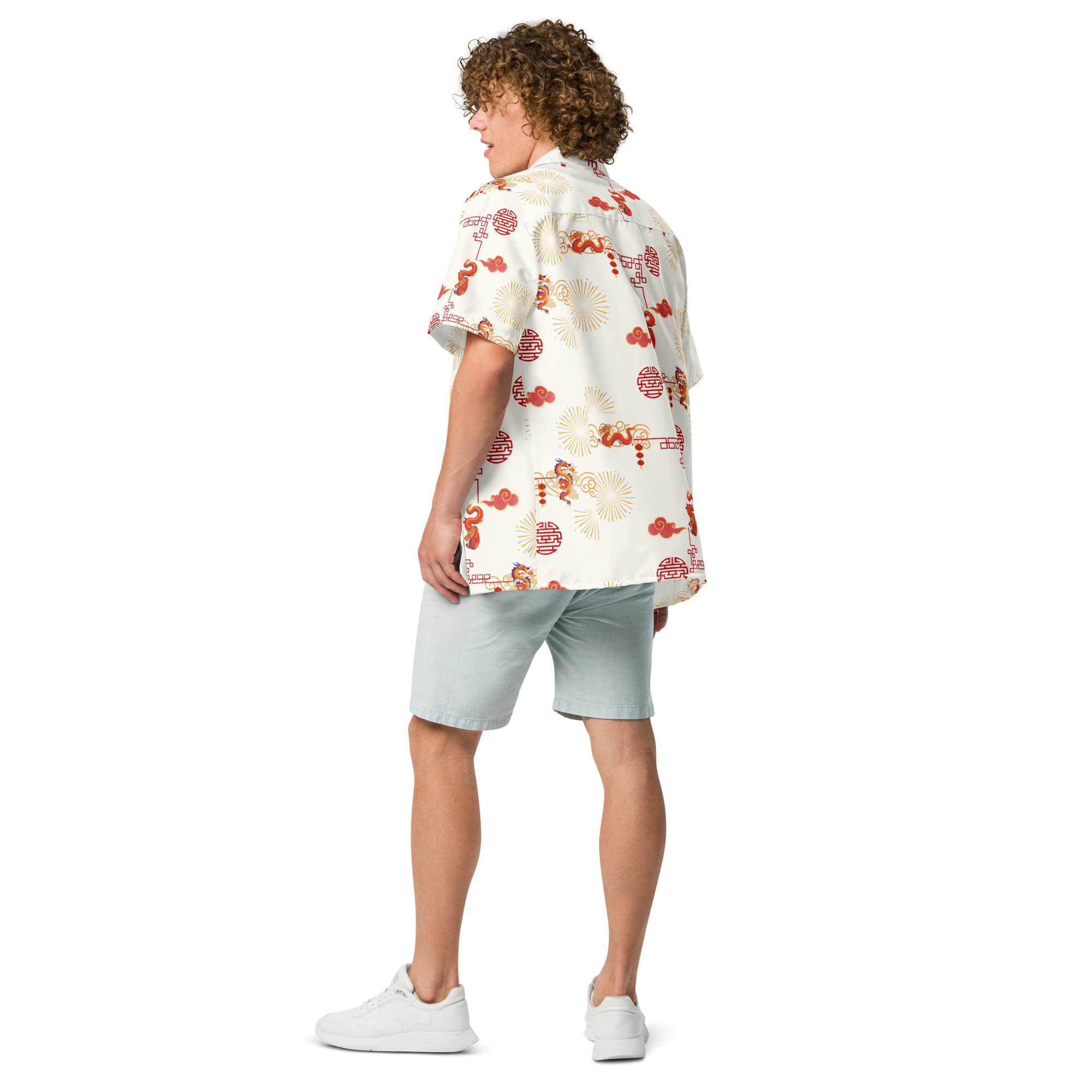 Unisex Dragon Pattern Relaxed Shirt