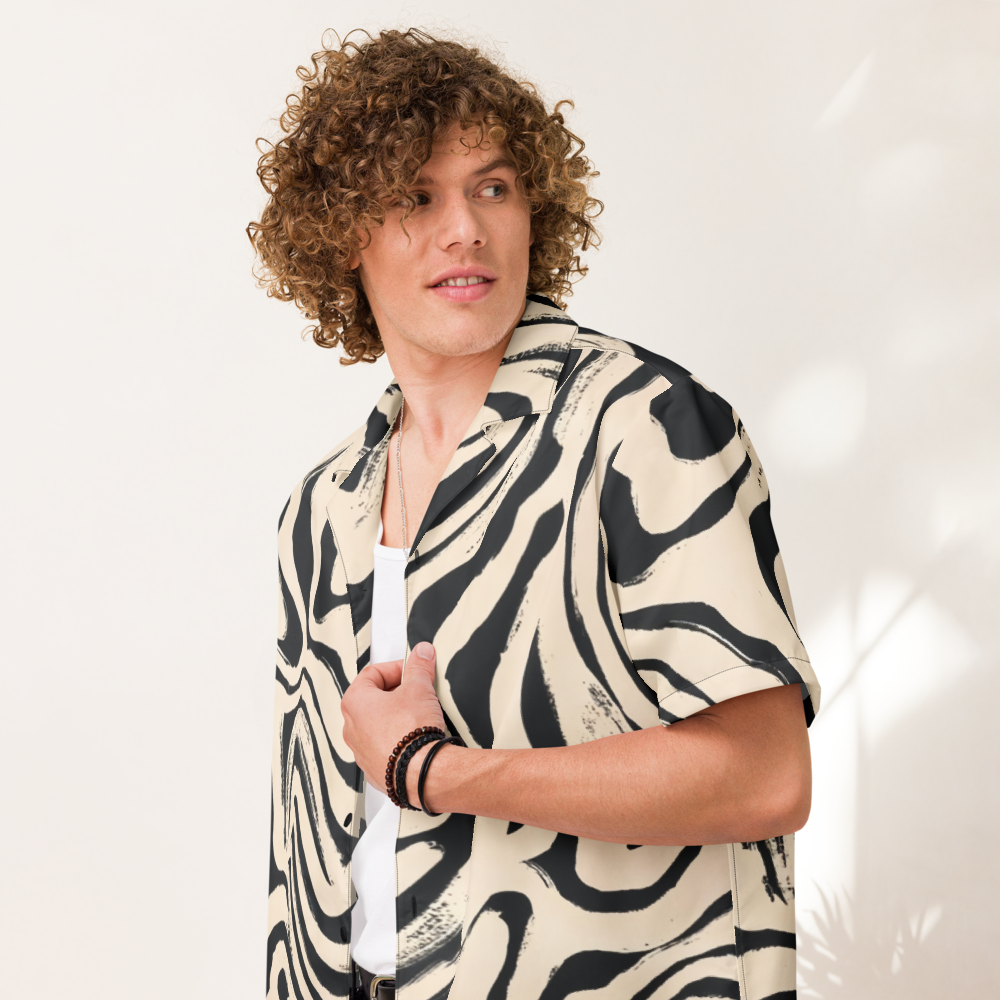 Unisex Zebra Pattern Relaxed Shirt