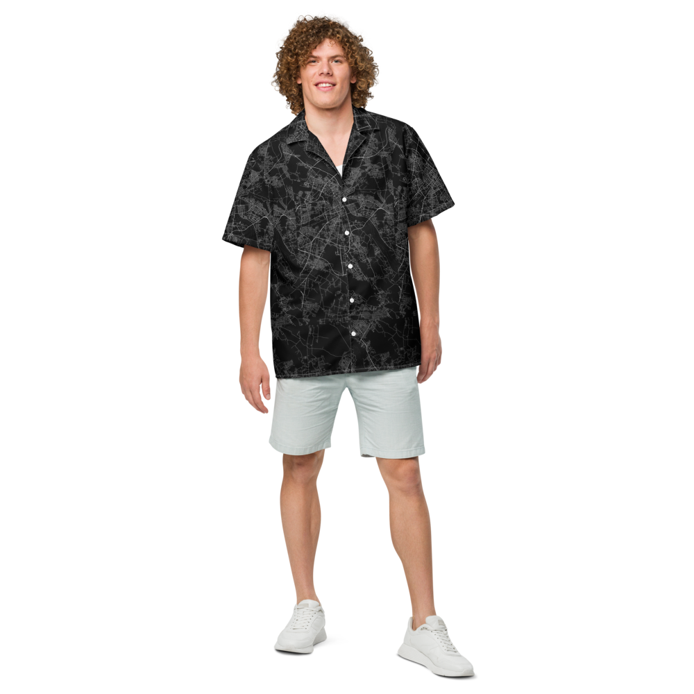 Unisex Map Pattern Relaxed Shirt