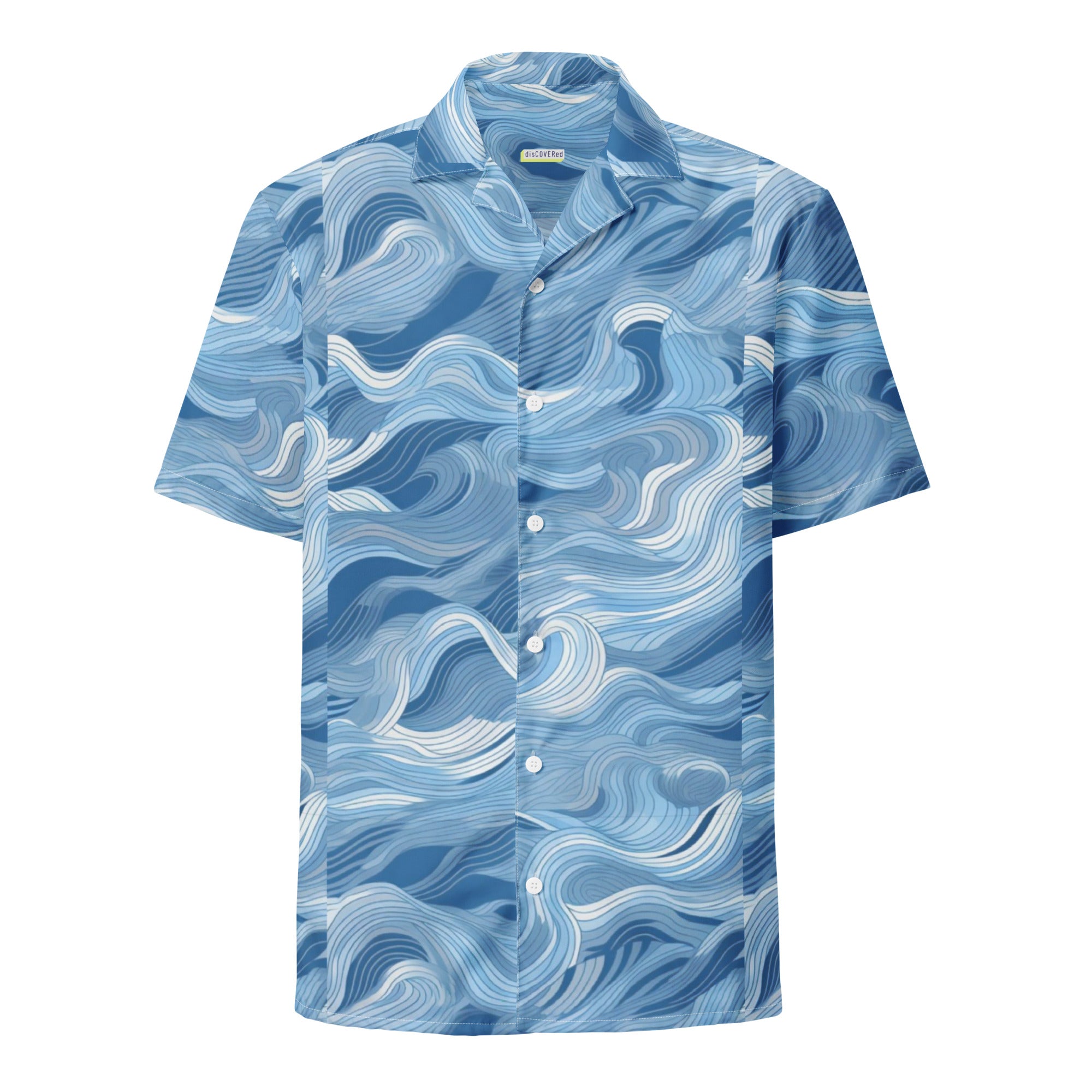 Unisex Waves Pattern Relaxed Shirt