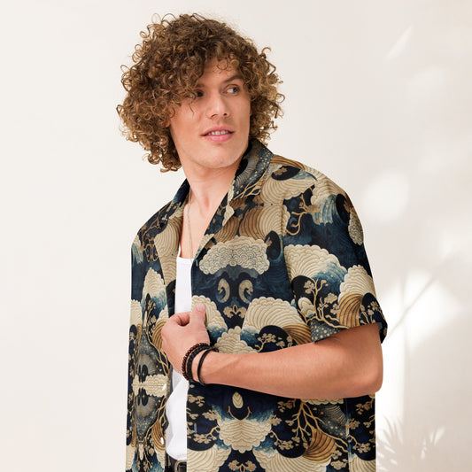 Unisex Chinese Pattern Relaxed Shirt