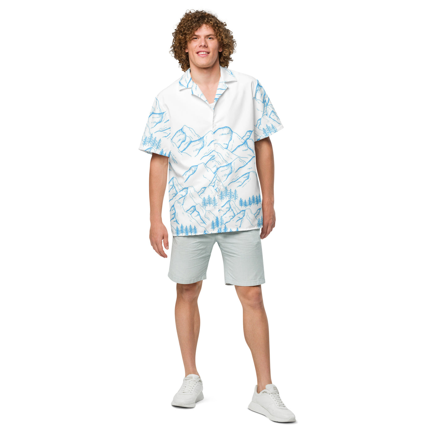 Unisex Mountain Pattern Relaxed Shirt