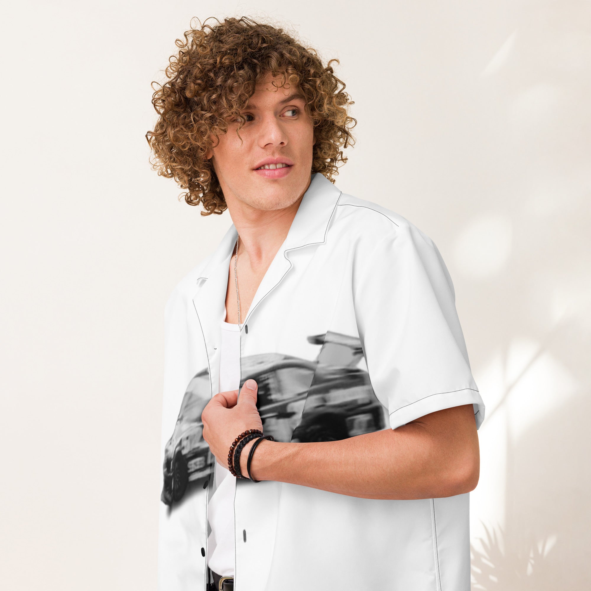 Unisex Car Pattern Relaxed Shirt