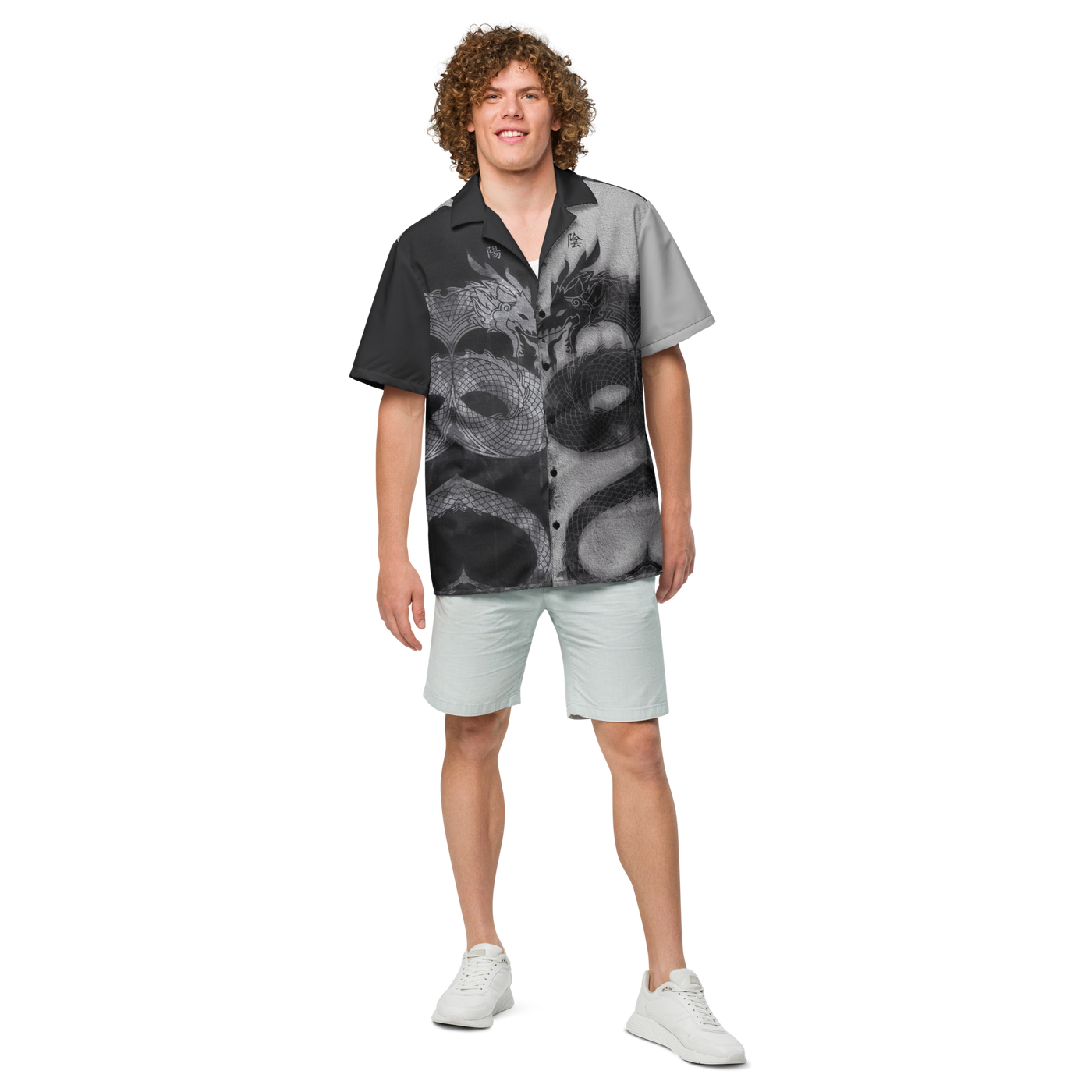 Unisex Yin Yang Pattern Relaxed Shirt