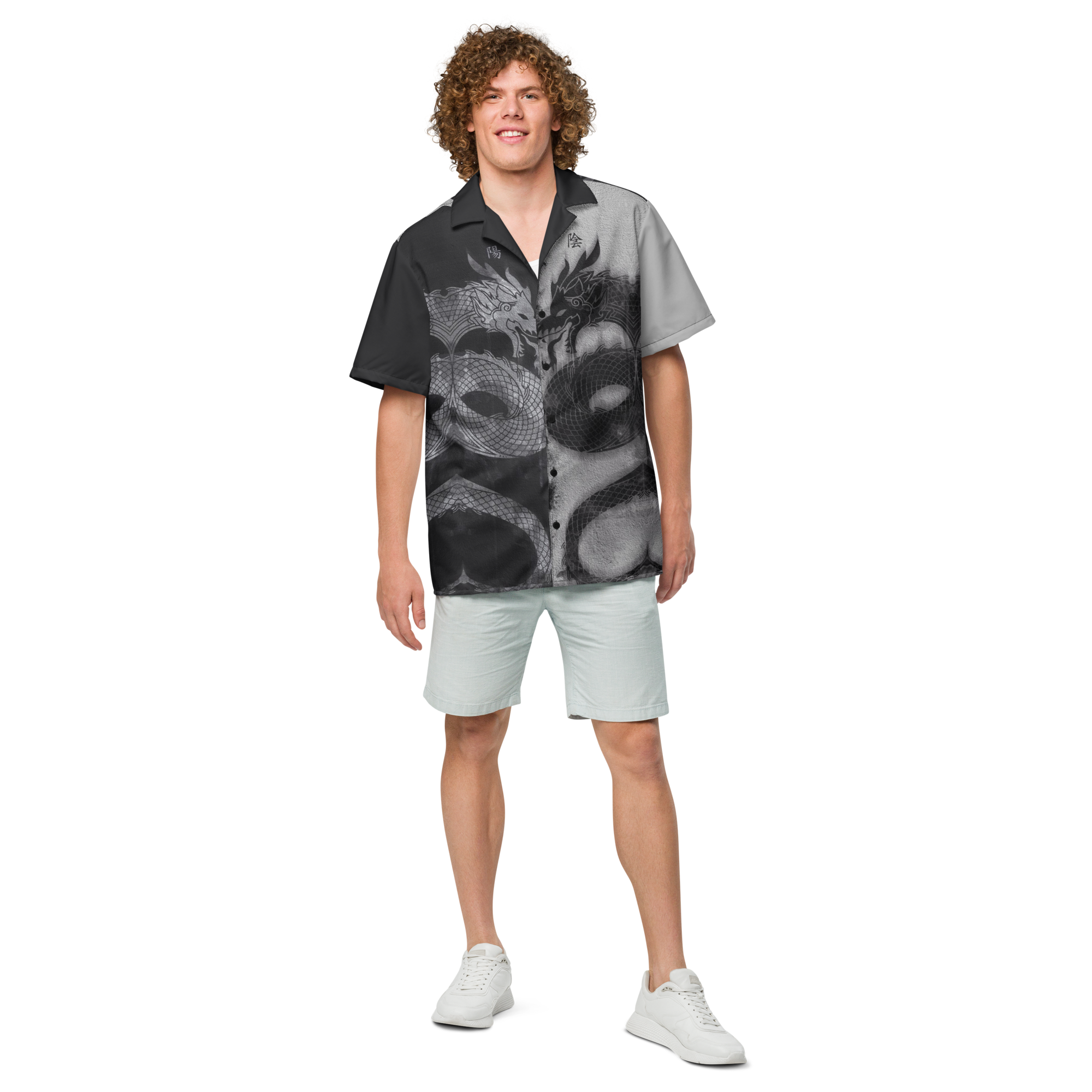 Unisex Yin Yang Pattern Relaxed Shirt