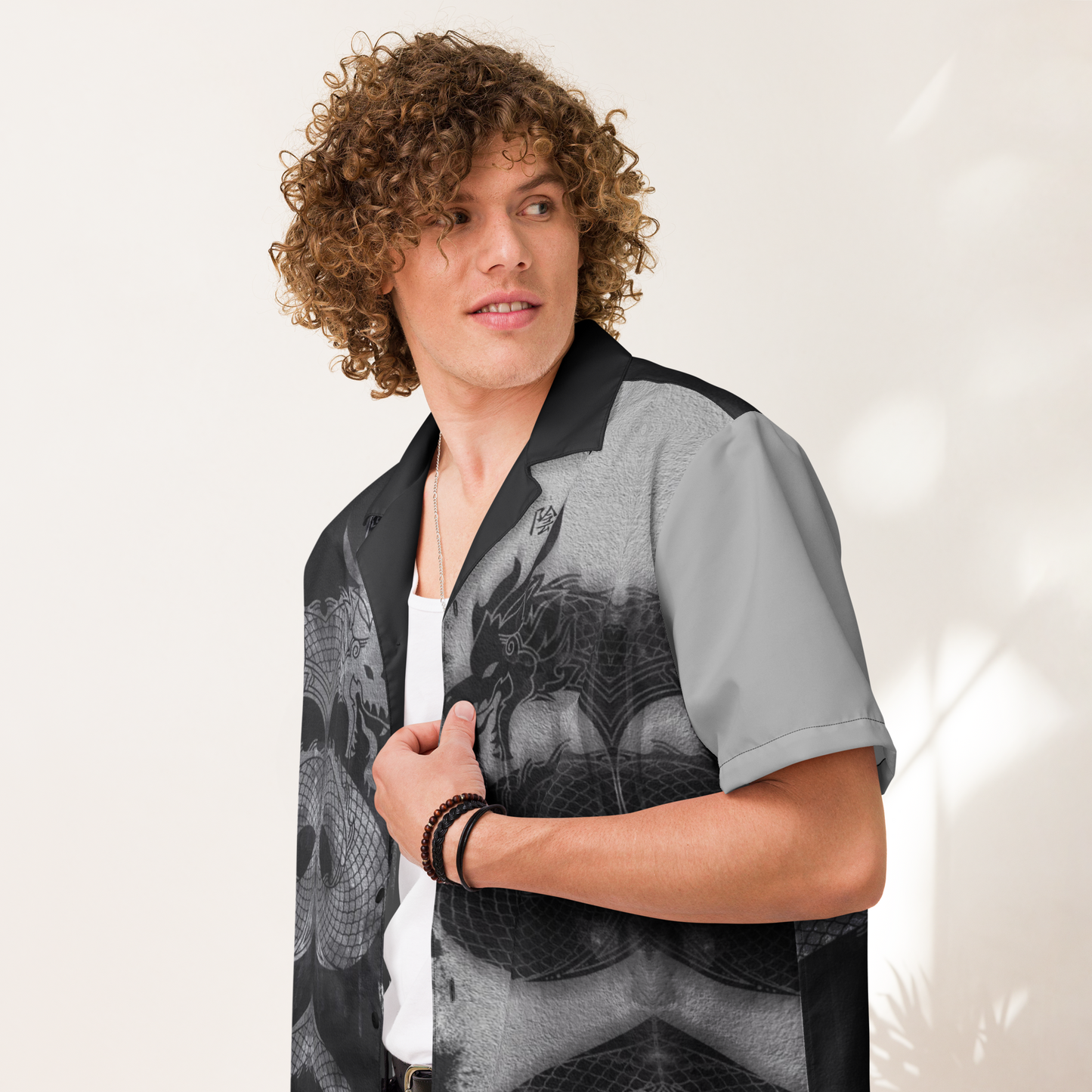 Unisex Yin Yang Pattern Relaxed Shirt