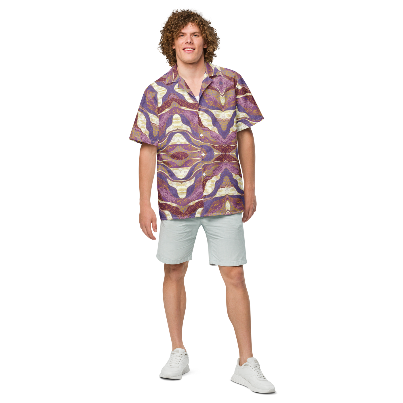 Unisex Purple Hues Pattern Relaxed Shirt