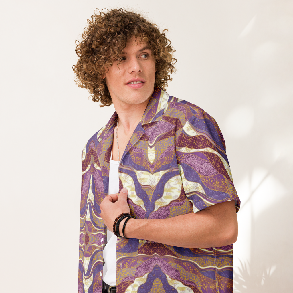 Unisex Purple Hues Pattern Relaxed Shirt