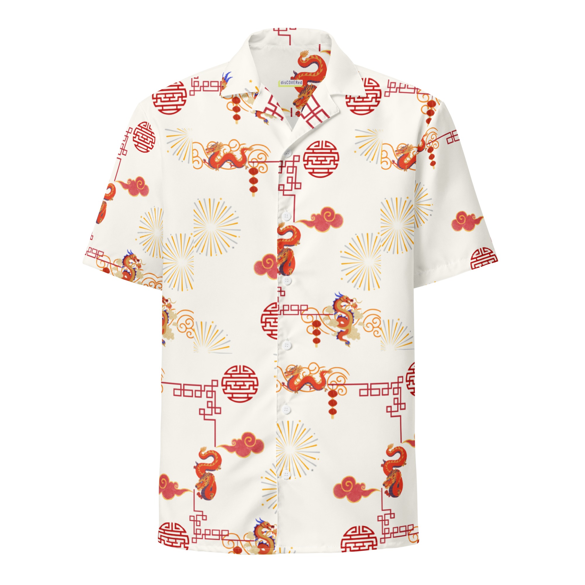 Unisex Dragon Pattern Relaxed Shirt