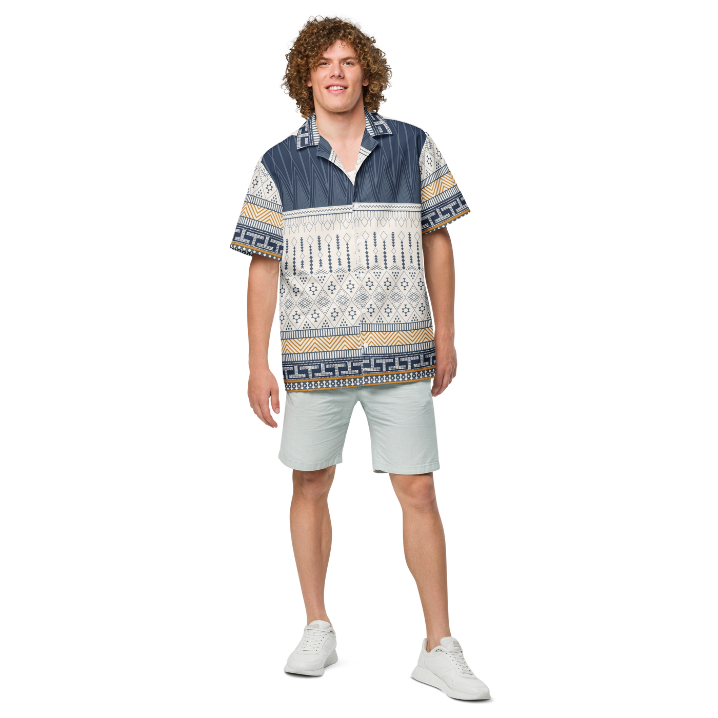 Unisex Geometric Pattern Relaxed Shirt