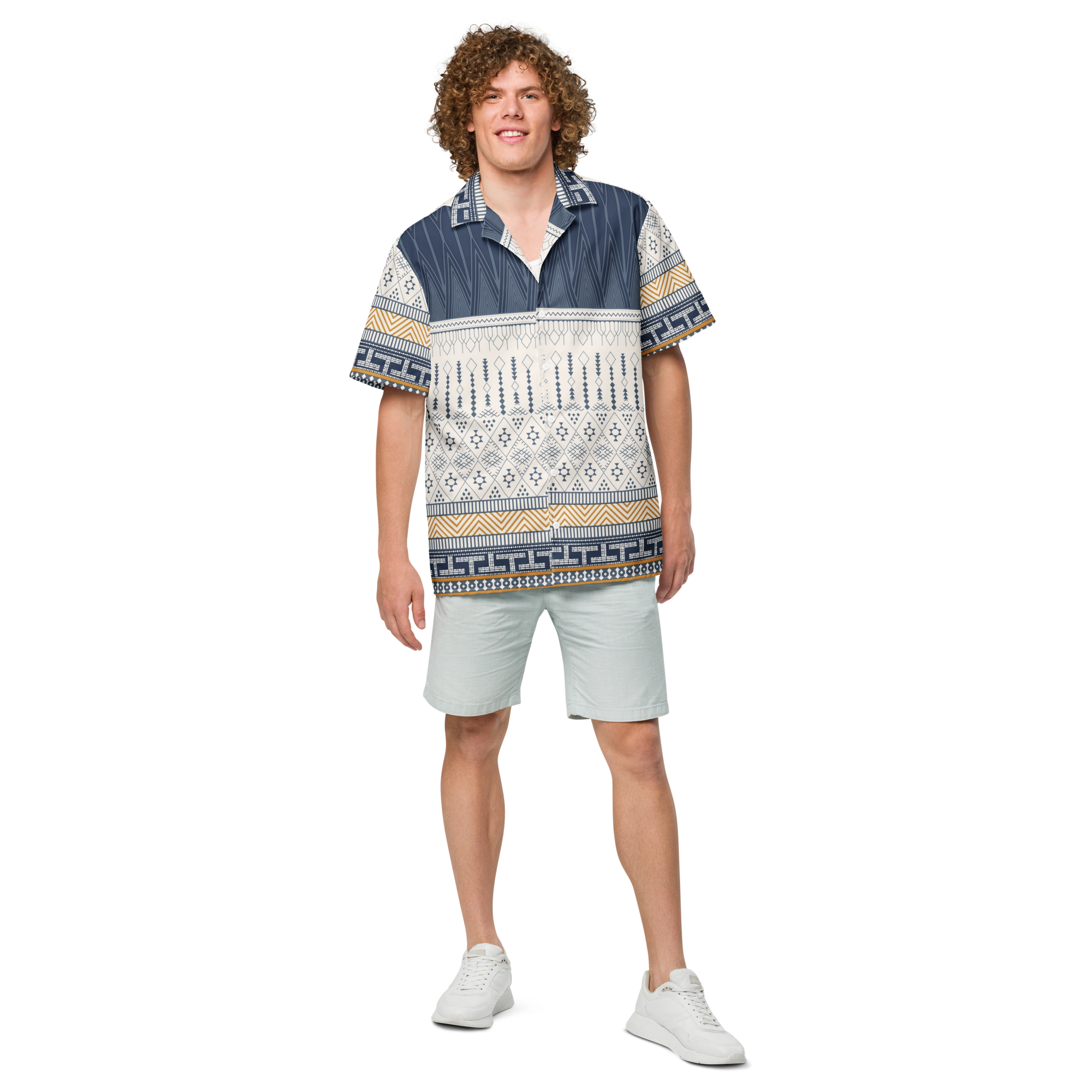 Unisex Geometric Pattern Relaxed Shirt