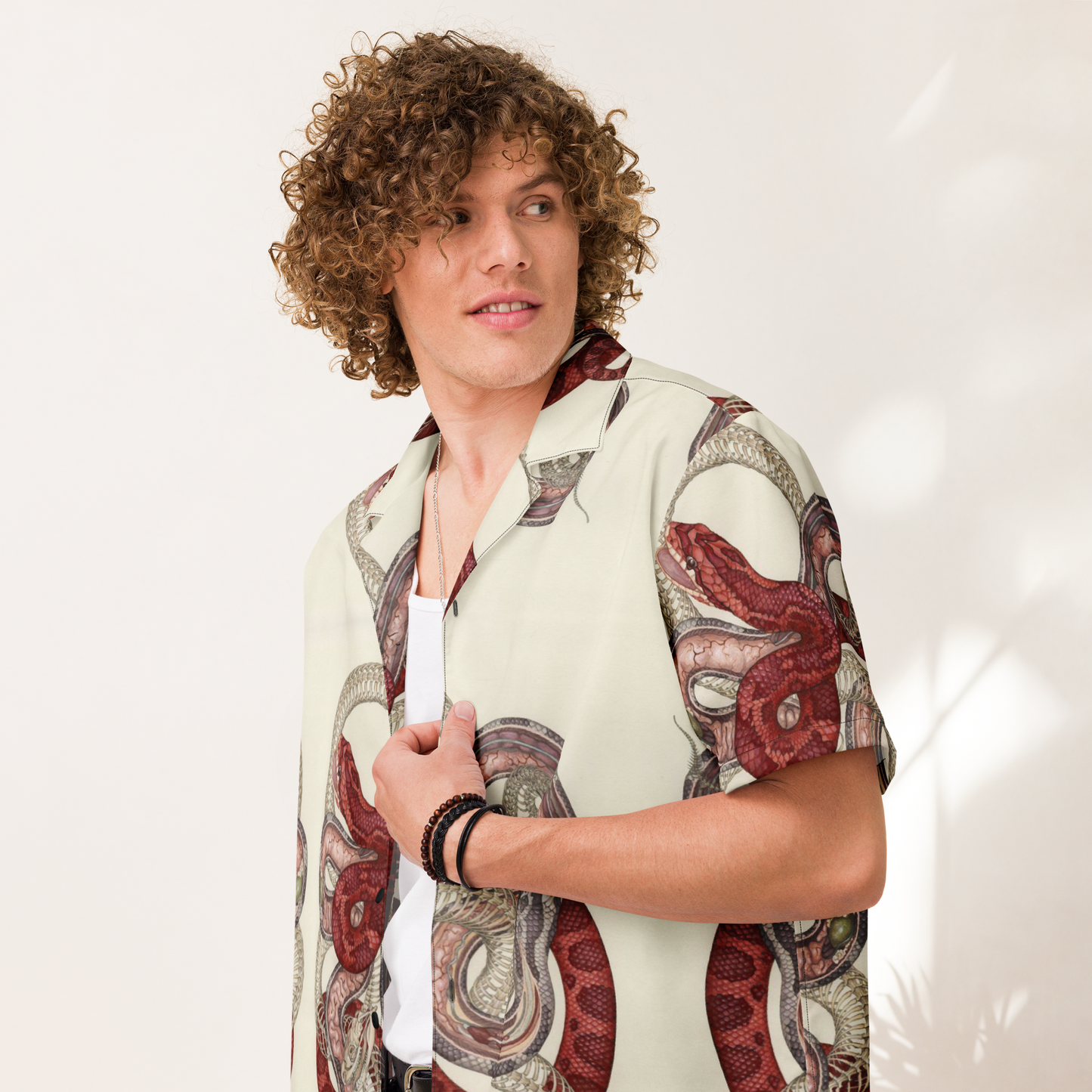 Unisex Snake Pattern Relaxed Shirt