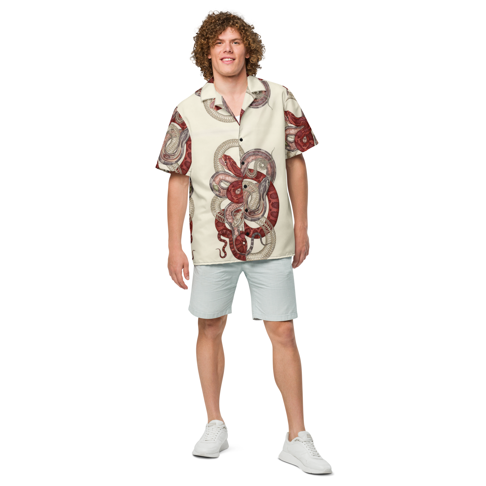 Unisex Snake Pattern Relaxed Shirt