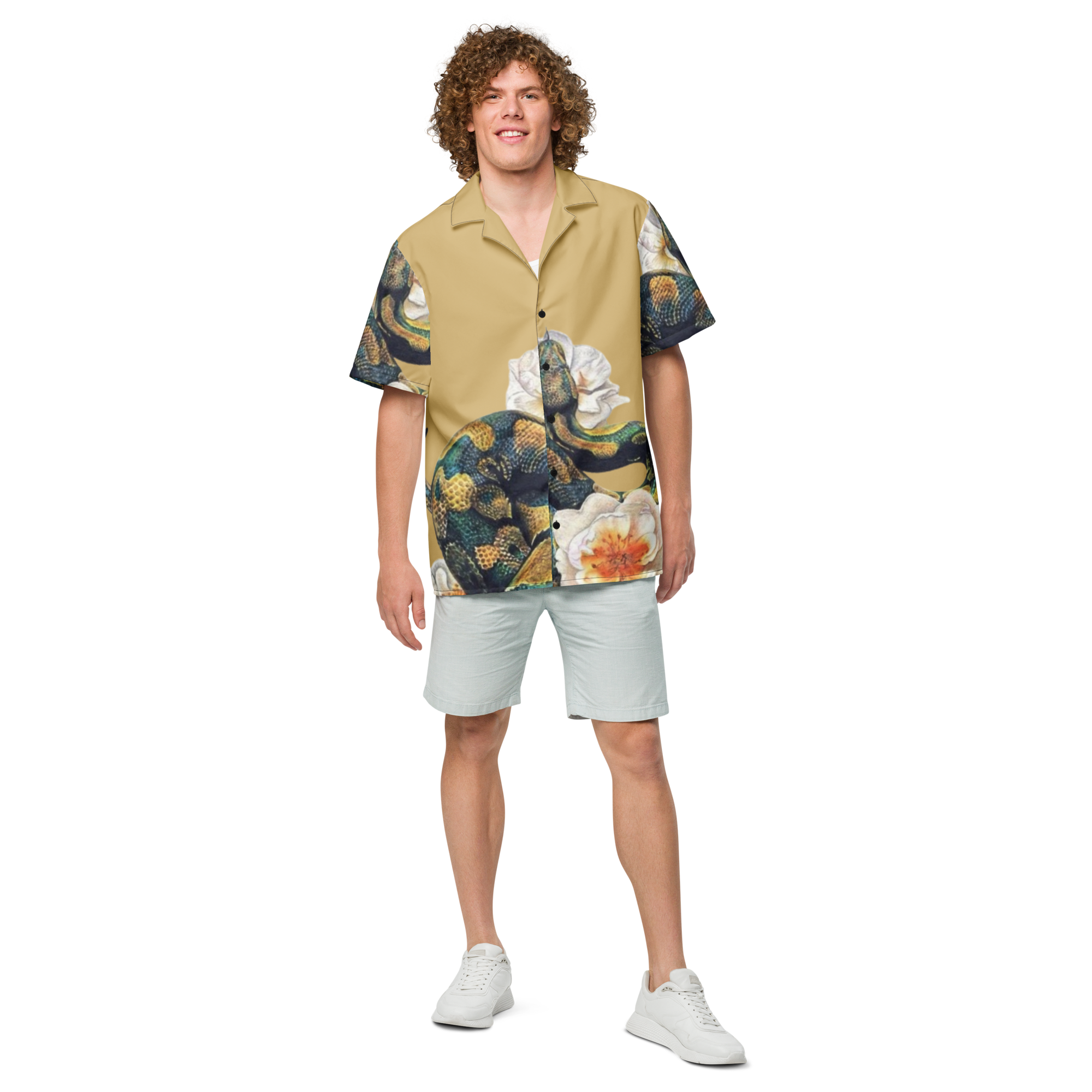 Unisex Green Snake Pattern Relaxed Shirt