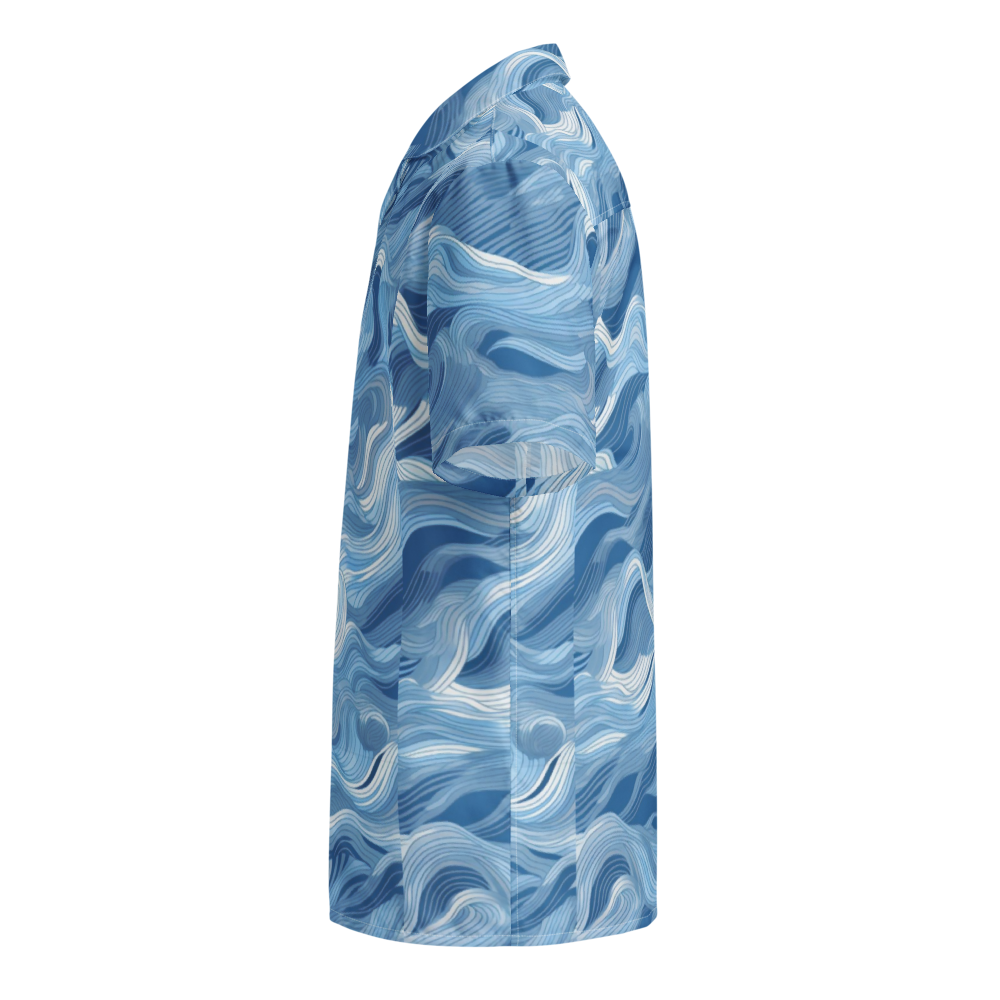 Unisex Waves Pattern Relaxed Shirt