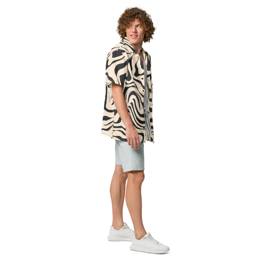 Unisex Zebra Pattern Relaxed Shirt