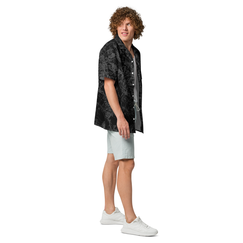 Unisex Map Pattern Relaxed Shirt