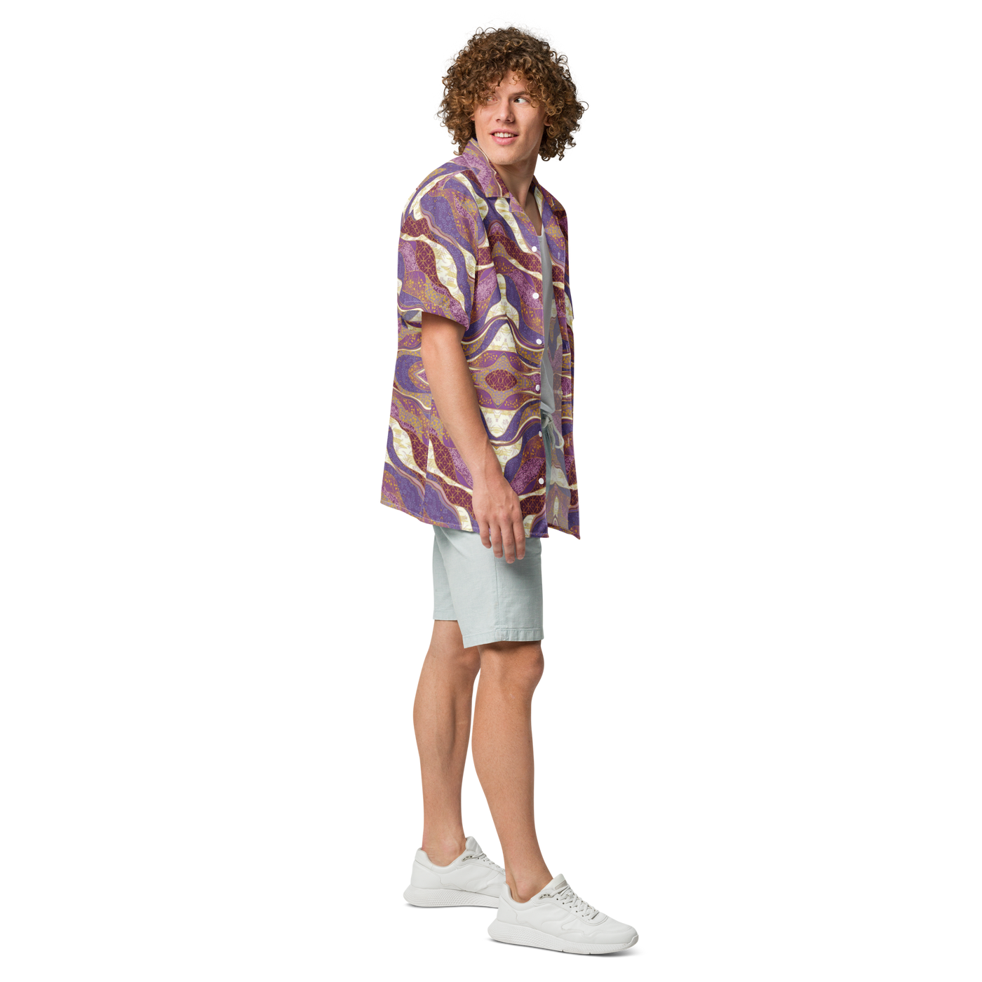 Unisex Purple Hues Pattern Relaxed Shirt