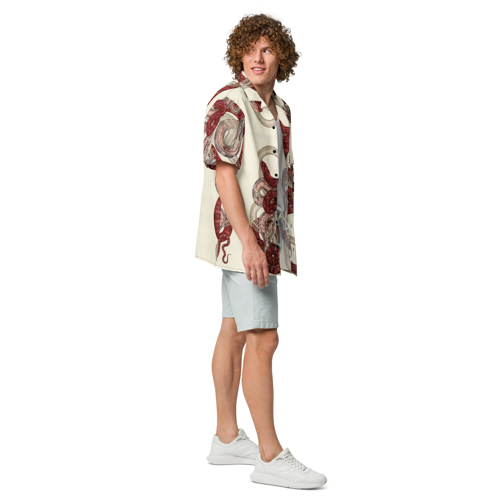 Unisex Snake Pattern Relaxed Shirt