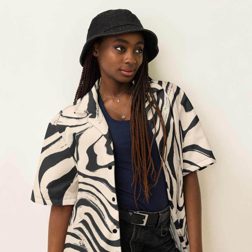 Unisex Zebra Pattern Relaxed Shirt