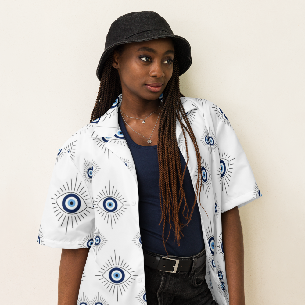 Unisex Evil Eye Pattern Relaxed Shirt