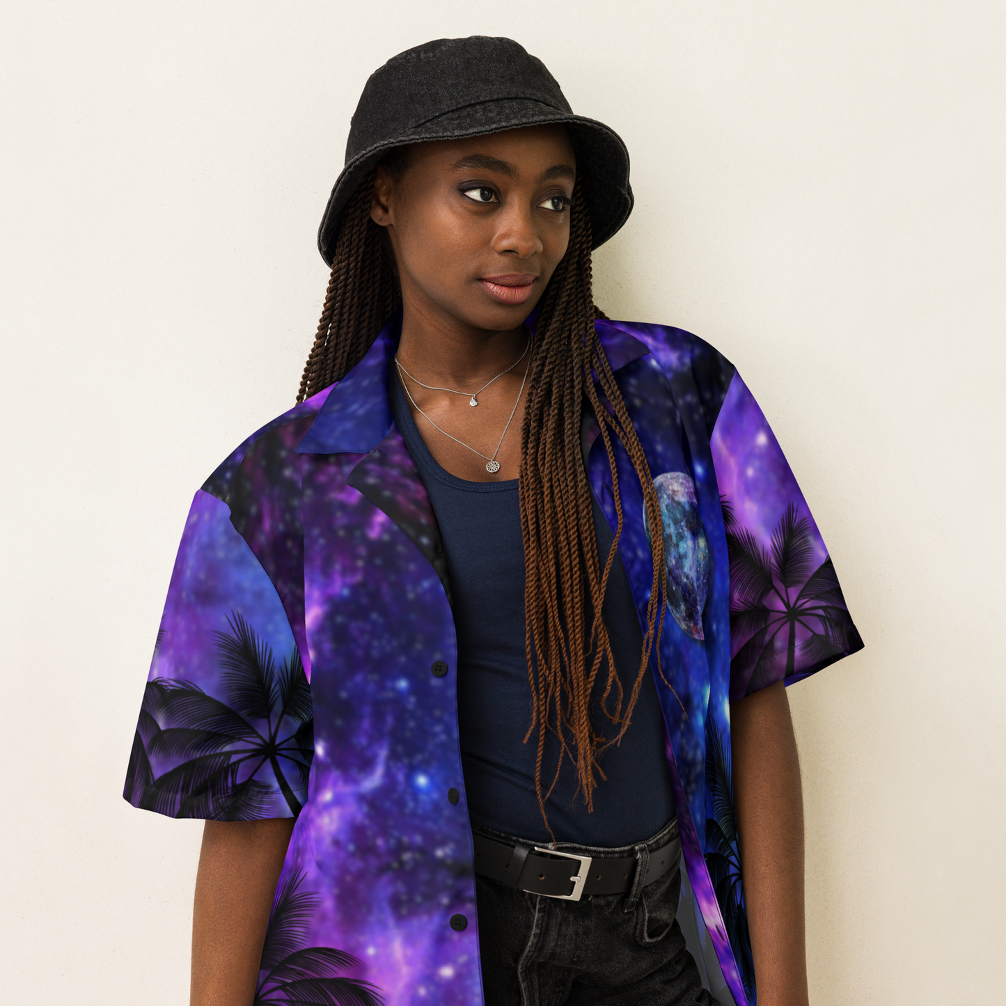 Unisex Galaxy Night Pattern Relaxed Shirt