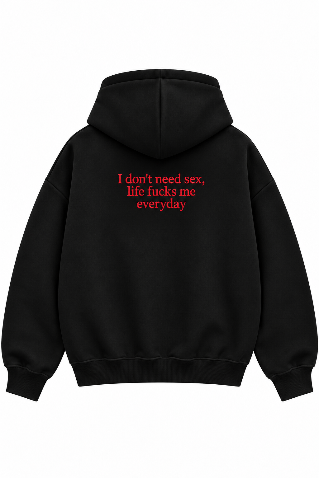 Life Fucks Me Heavyweight Embroidered Hoodie